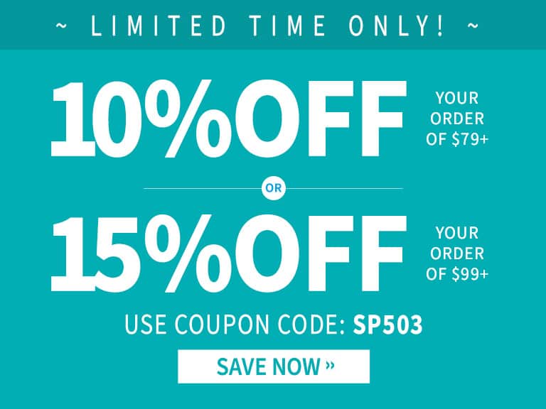10% Off $79+, or 15% Off $99+ with code SP503