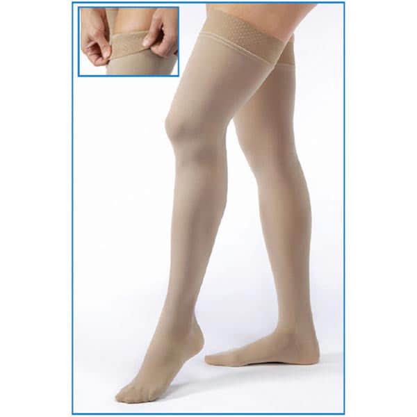 Jobst&reg; Women's Opaque Closed Toe Firm Compression Thigh High Stockings
