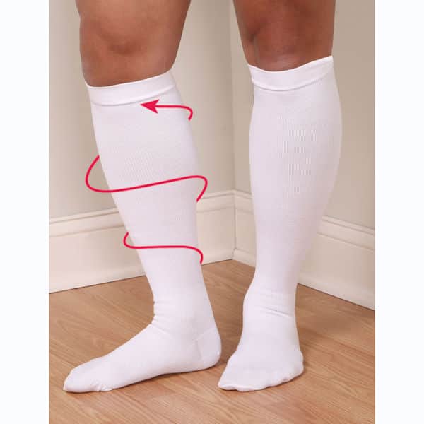 Support Plus Men's Cotton Wide Calf Firm Compression Knee High Socks