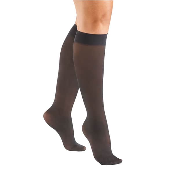 Support Plus Women's Sheer Closed Toe Mild Compression Knee High Stockings