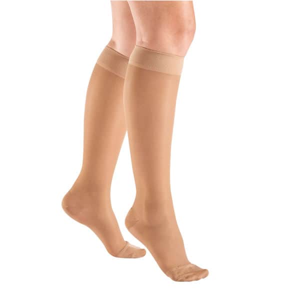Support Plus Women's Sheer Closed Toe Moderate Compression Knee High Stockings