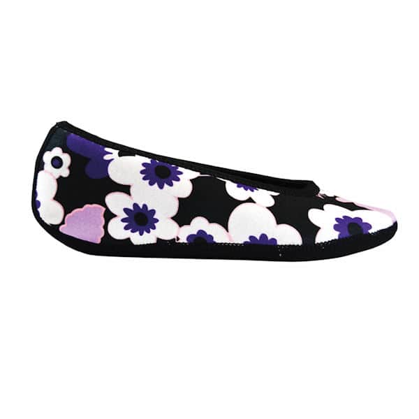Nufoot Women's Ballet Flat Non Slip Slippers - Purple Floral