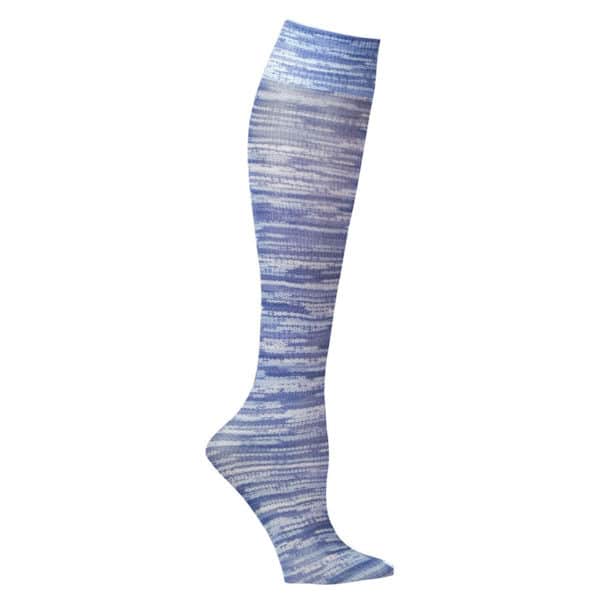 Celeste Stein Compression Socks - Wide Calf, Mild Strength - Denim Stripes