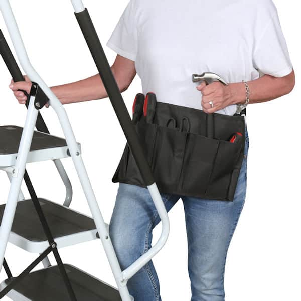 Support Plus Folding 4 Step Safety Ladder with Handrails