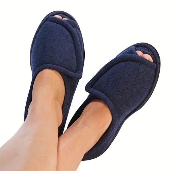 Women's Terry Cloth Comfort Slippers - Navy