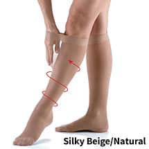 Alternate image Jobst&reg; Women's Ultrasheer Closed Toe Petite Height Firm Compression Knee High Stockings