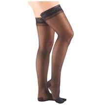 Alternate image Support Plus Women's Sheer Closed Toe Mild Compression Thigh High Stockings