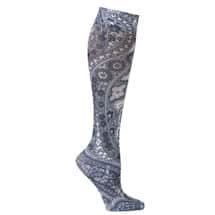 Celeste Stein Compression Socks - Wide Calf Moderate Strength - Black Paisley