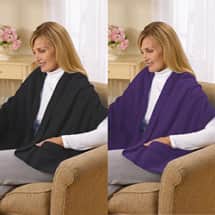 Alternate image Fleece Shawl Kit Black And Purple