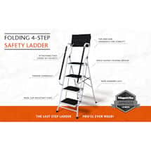 Alternate image Support Plus Folding 4 Step Safety Ladder with Handrails