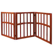 Alternate image Wood Pet Gate with Paw Print Accent