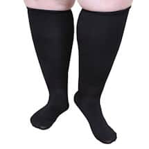 Alternate image Opaque Closed Toe Petite Height Extra Wide Calf Moderate Compression Knee High Socks