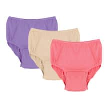 Colorful Women's Washable Cotton Incontinence Underwear Holds Up to 20 oz. - 3 Pack