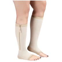 Alternate image Kooltek&reg; Opaque Open Toe Moderate Compression Knee High Compression With Zipper