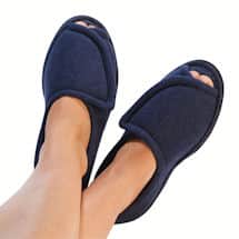 Alternate image Women's Terry Cloth Comfort Slippers - Navy