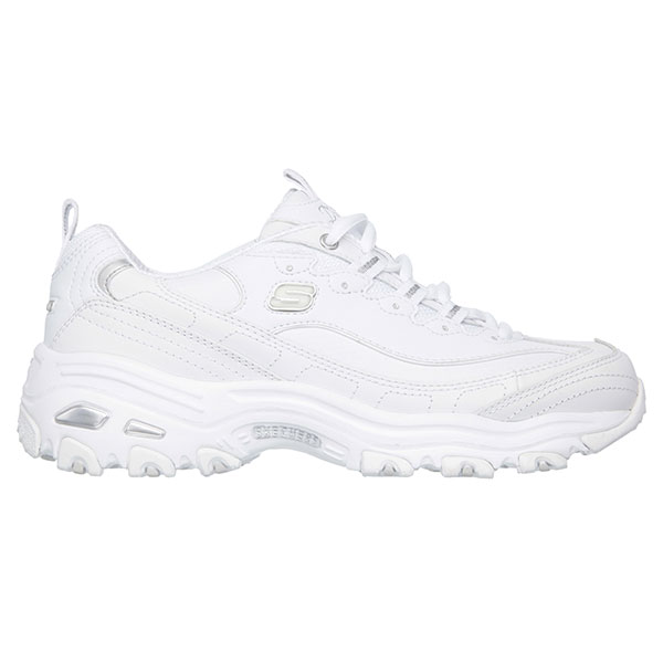 Product image for Skechers D'Lite Lace Up Sneaker  - White