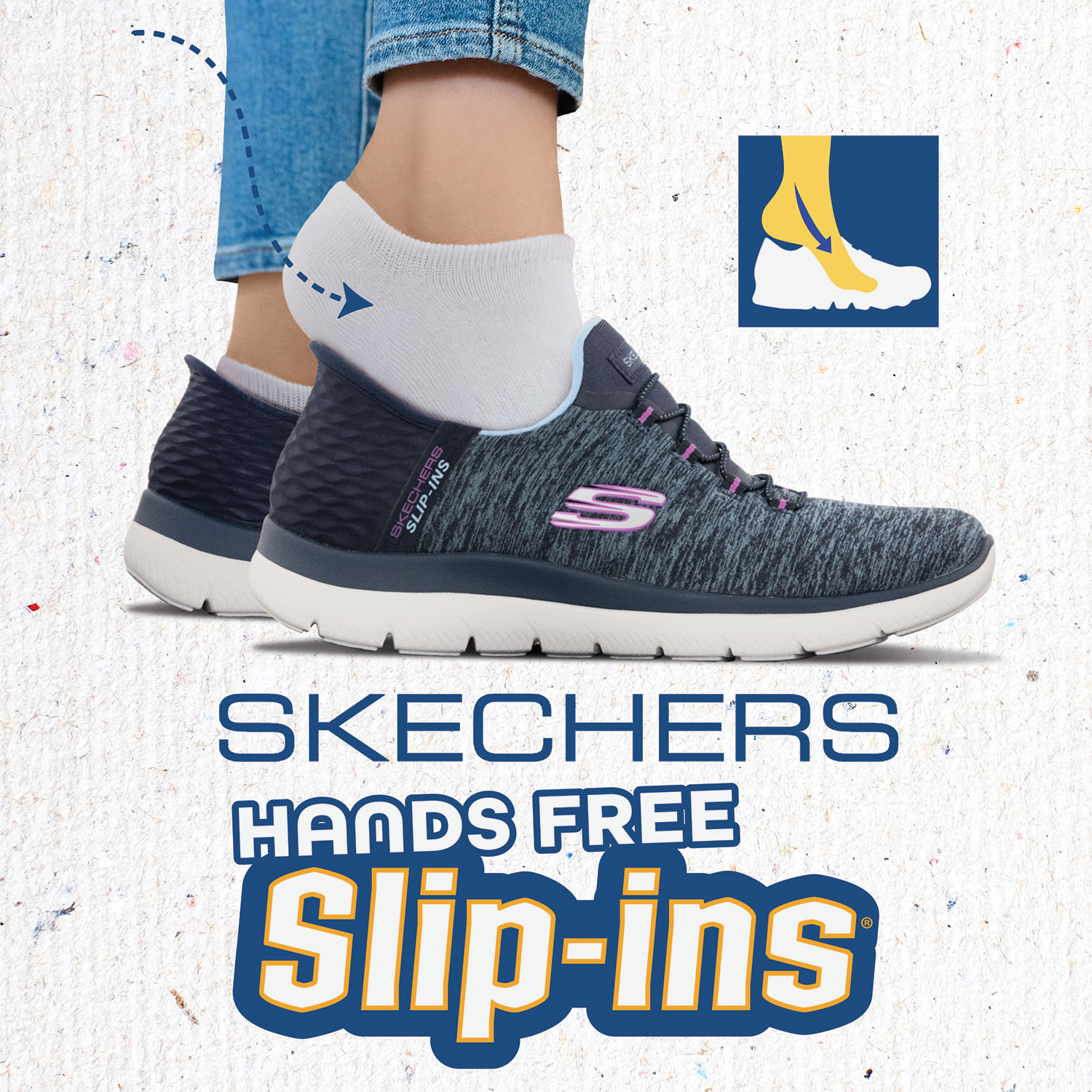 Product image for Skecher Women's Hands Free Slip-ins Virtue Sneakers - Black