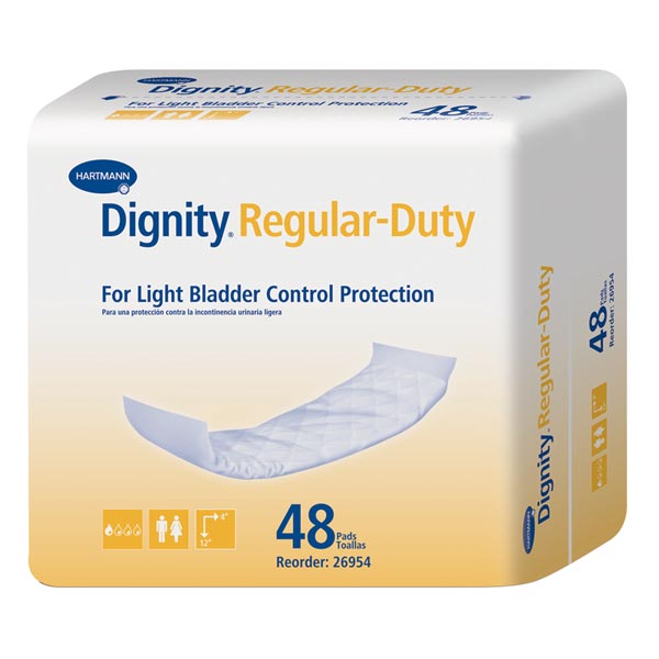Dignity&reg; Regular Duty Disposable Non-Adhesive Pads (8 Bags - 384 Total)