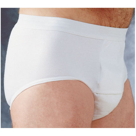 Product image for HealthDri Men's Heavy Absorbency Washable Cotton Brief