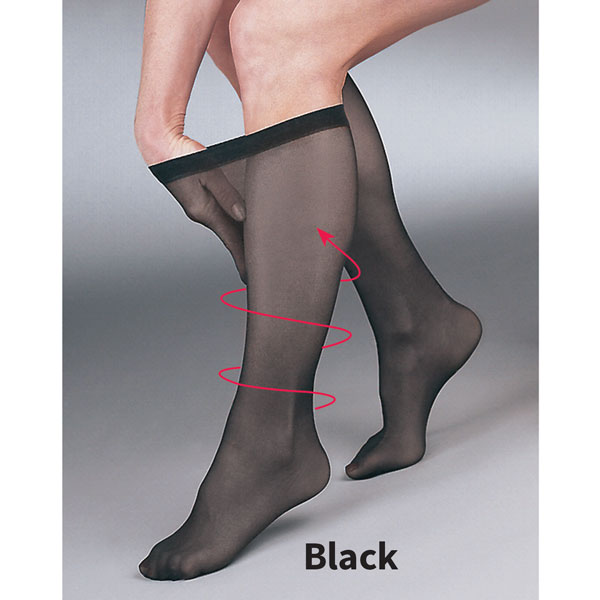 Product image for Support Plus Women's Sheer Closed Toe Firm Compression Knee High Stockings