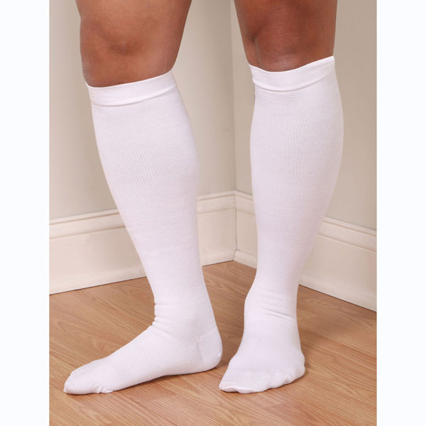 Product image for Support Plus Men's Cotton Wide Calf Firm Compression Knee High Socks