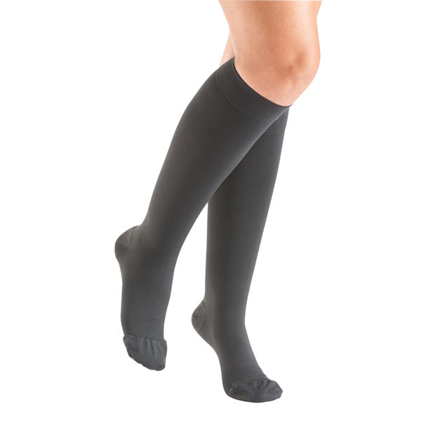 Product image for Support Plus Women's Opaque Closed Toe Firm Compression Knee High Stockings