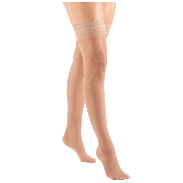 Product image for Support Plus Women's Sheer Closed Toe Mild Compression Thigh High Stockings