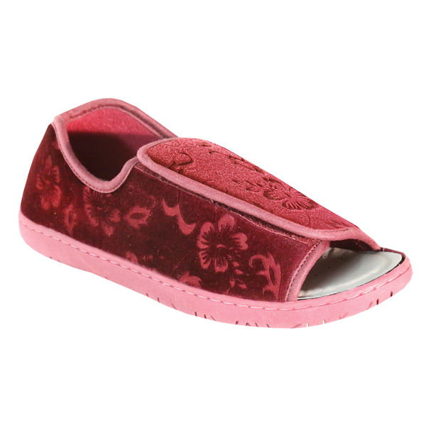 Foamtreads Marla Cushioned Velcro&reg; with Non Skid Soles - Burgundy