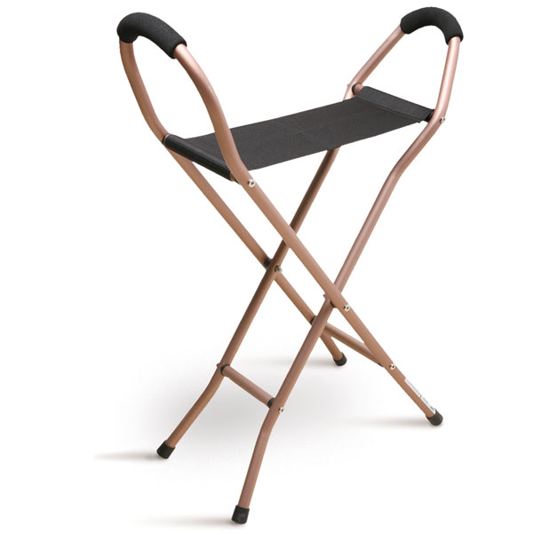 Folding Cane Sling Seat in Lightweight Aluminum Supports 250 lbs