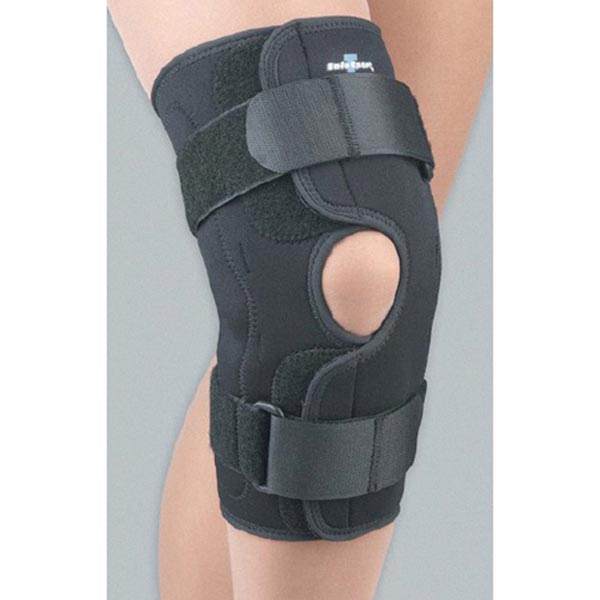 Product image for Wraparound Hinged Knee Brace in Stay-Put Adjustable Neoprene with Side Stays 