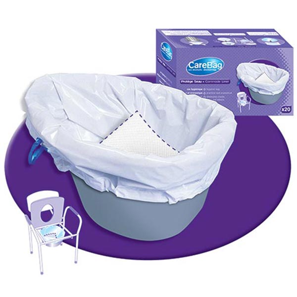 Carebag&reg; Commode Liners 20 Pack With Absorbent Gel Pads