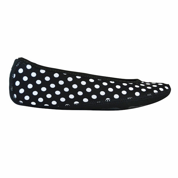 Nufoot Women's Ballet Flat Non Slip Slippers - Black and White Dots