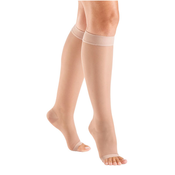 Product image for Support Plus Women's Sheer Open Toe Moderate Compression Knee High Stockings