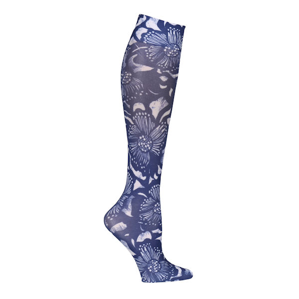Celeste Stein® Women's Printed Closed Toe Mild Compression Knee High ...