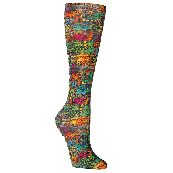 Product image for Celeste Stein Women's Printed Closed Toe Mild Compression Knee High Stockings - Wide Calf - Boxed Tweed