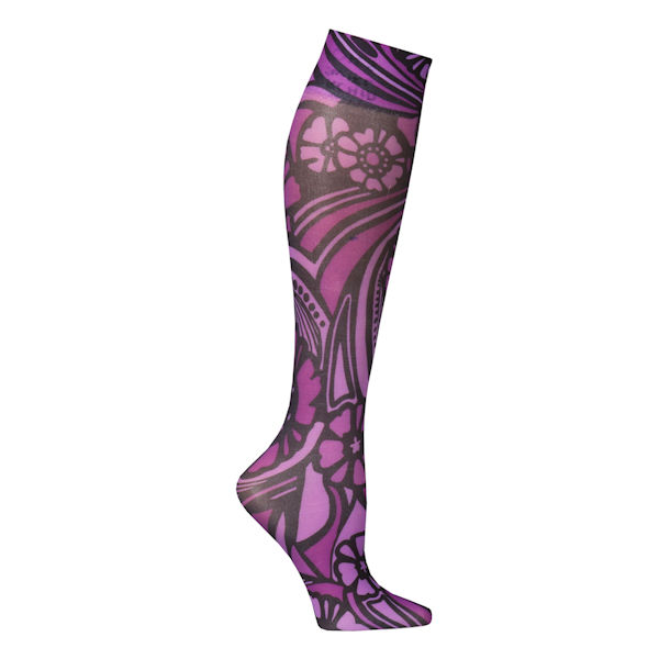 Product image for Celeste Stein® Women's Printed Closed Toe Compression Knee High Stockings