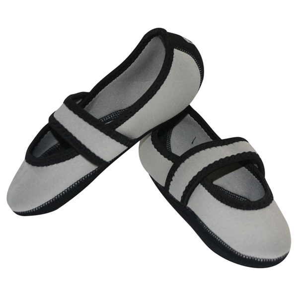 Product image for Nufoot Mary Jane Indoor Slippers Stretch with Non Slip Soles - Grey
