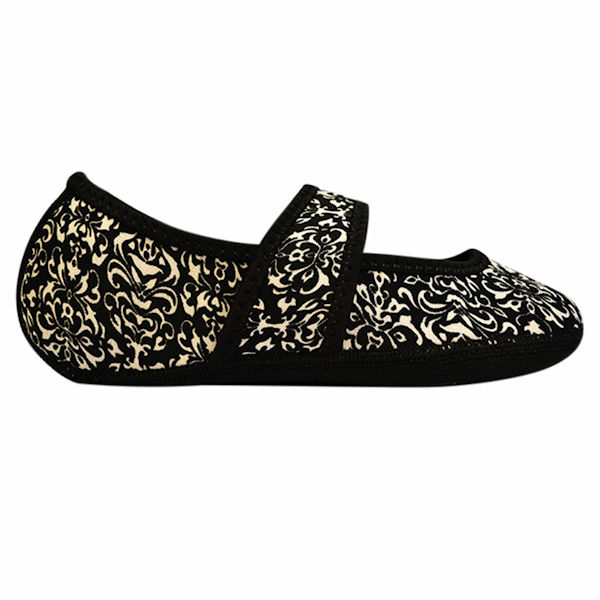 Nufoot Mary Jane Stretch Indoor Non Slip Slippers - Midnight