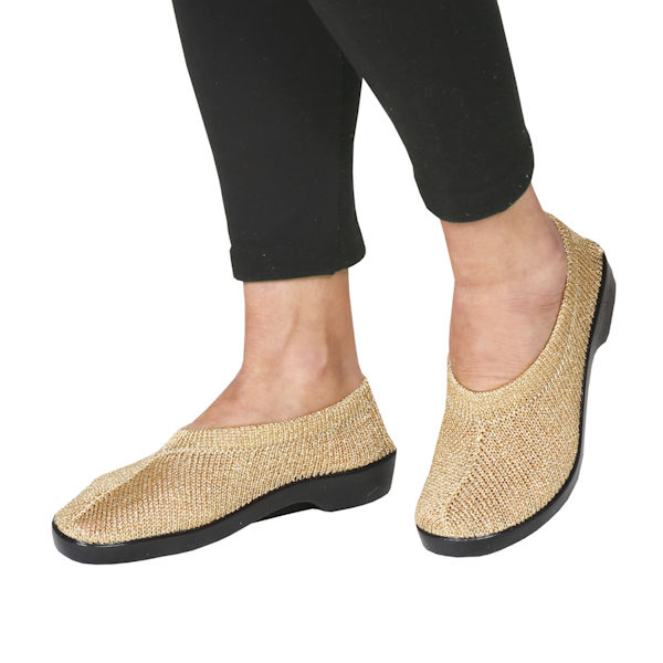 Product image for Spring Step Tender Stretch Knit Slip On Shoes - Gold