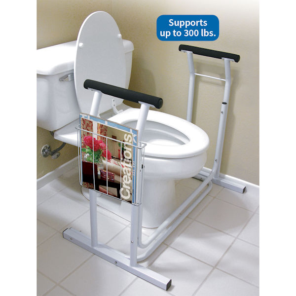 Product image for Toilet Safety Frame Support with Padded Handrails - Supports up to 300 lbs.