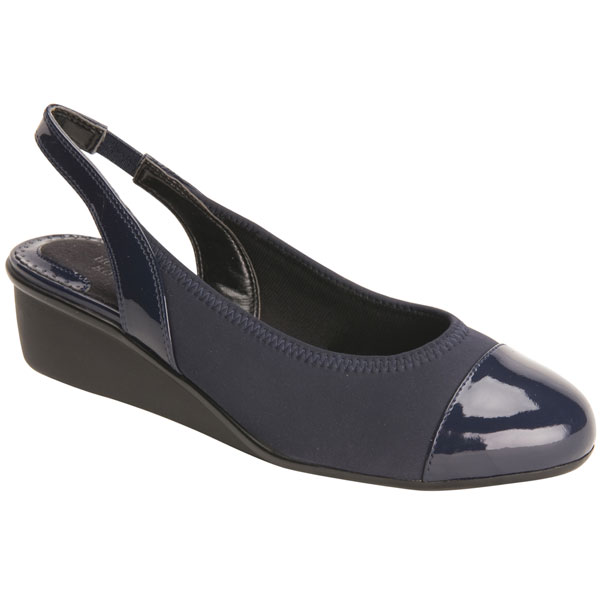 Product image for Ros Hommerson® Emma Stretchy Sling-Back Wedge - Navy