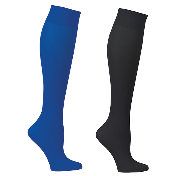 Celeste Stein Women's Opaque Closed Toe Wide Calf Firm Compression Trouser Socks - 2 Pack