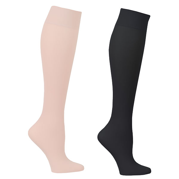 Product image for Celeste Stein Women's Opaque Closed Toe Wide Calf Firm Compression Trouser Socks - 2 Pack