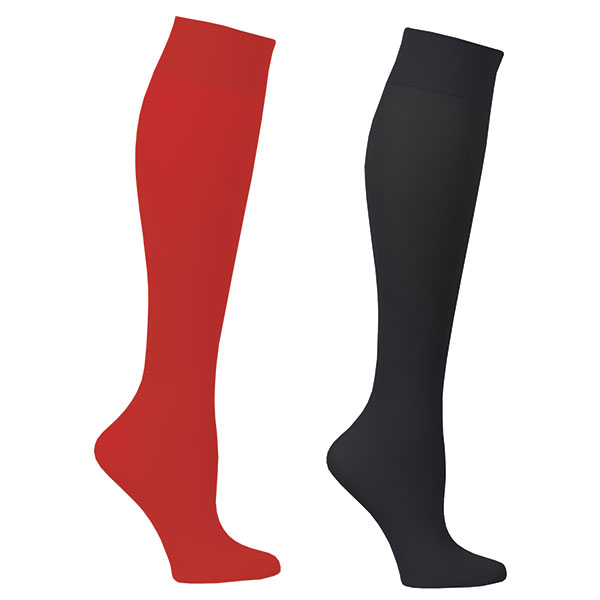 Celeste Stein Women's Opaque Closed Toe Wide Calf Firm Compression Trouser Socks - 2 Pack