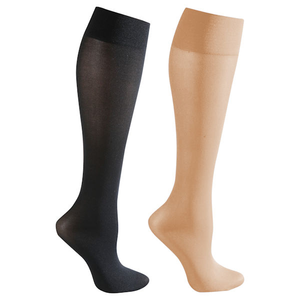 Product image for Celeste Stein Opaque Closed Toe Wide Calf Mild Compression Trouser Socks - 2 Pack