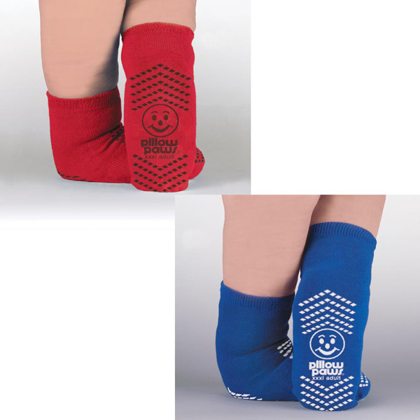 Support Plus&reg; Bariatric Unisex Non-Skid Sole Wide Calf Slipper Socks - Red & Blue