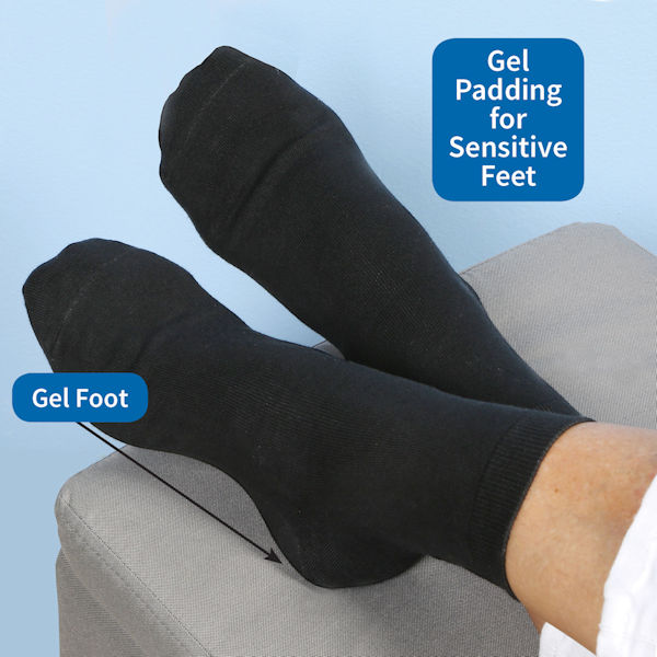 Product image for Unisex Gel Sole Neuropathy Quarter Crew Socks