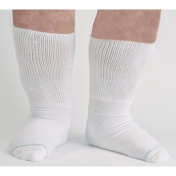 XL SIZE 10-15 Size Diabetic Medical Socks 6 Pair White with Super Stretch Top