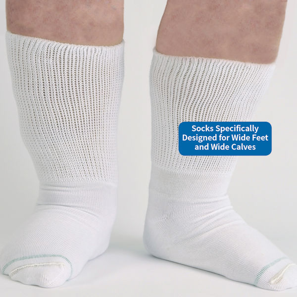 Unisex Extra Wide Calf Bariatric Diabetic Crew Socks