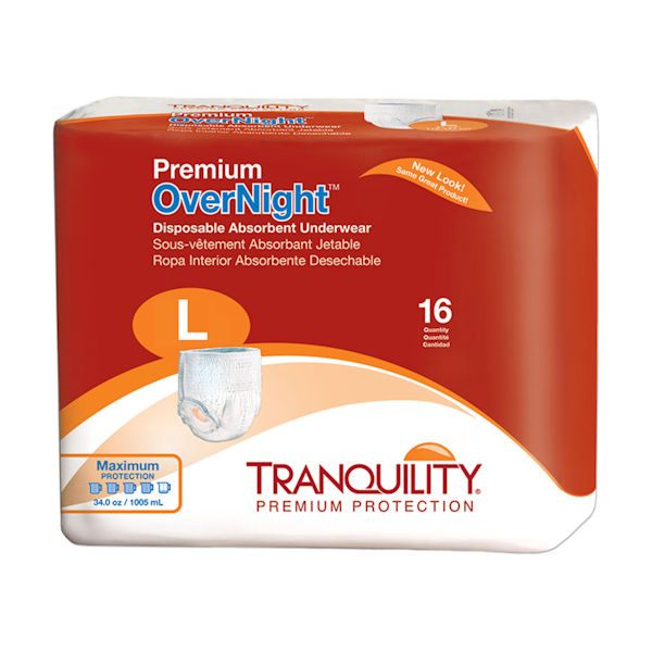 Product image for Tranquility Disposable Overnight Briefs for Incontinence Heavy Duty
